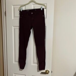 AG Adriano Goldschmied Burgundy Ankle Jeans